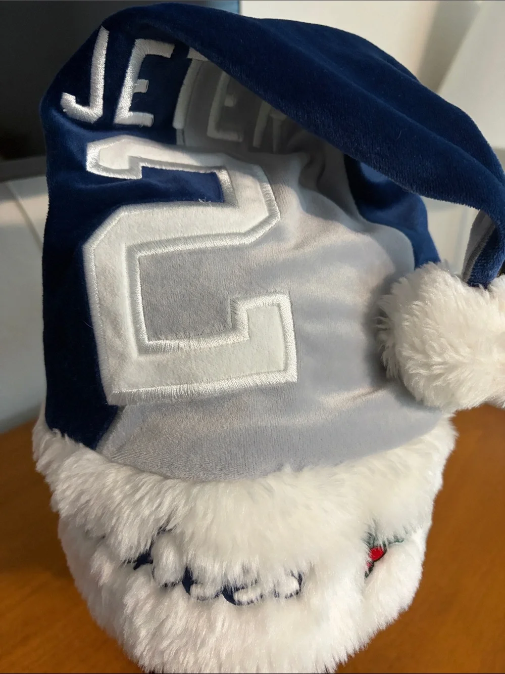 Kids Navy & Light Gray 'Jeter' Holiday Pom Hat